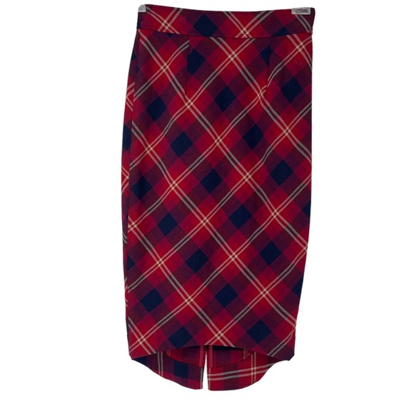 FREE PEOPLE PLAID PENCIL SKIRT 6 Small - Picture 3 of 7